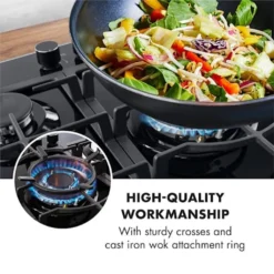 Klarstein Gasherd Einbau-Gaskochfeld - Sabaf-Brenner - Gaskochfeld Für Propan/Erdgas - Gasherd Kochfeld Einbau Gasherd - Glaskeramik - 5-Flammig - Schwarz Einbau Gas Kochfeld Gasherd 5 Platten Kochfelder Herdplatte Kochplatte Einbaukochfeld -Küchen Profi ebe82007dda6c0103d761437d3f7c348