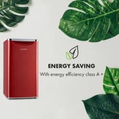 Klarstein Yummy Kühlschrank , 90 Liter Fassungsvermögen , Gefrierfach: 8 Liter , Kühlschrank: 82 Liter , Verchromte Verblendung , , Kühlmittel: R600a , 41dB , 3 X Gitterboden , Halb Automatische Abtau-Funktion , Inkl. Tropfschale , Rot -Küchen Profi edad1a12191f5ff84ed3a5c509d03ecd