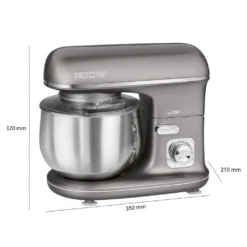 Clatronic Knetmaschine KM 3712 Inkl. Transparentem Spritzschutzdeckel Mit Nachfüllöffnung, 1100 Watt, 5 Liter, Schwenkbarer Multifunktionsarm, Titan -Küchen Profi edda7510174ba0a8010cf46d1a9b89b7