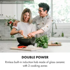 Klarstein Kochheld Doppel-Induktionskochfeld , Einbau-Kochfeld , 2900 Watt , Dreh-Regler , 120 Cm Kabellänge , 3-poliger-Anschluss , 9 Stufen , Abschalt-Automatik , Glas , Schwarz -Küchen Profi ee816e9fdf96e15977f02b18bc882423