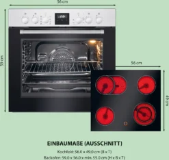 Bomann Elektroherd Set, Backofen Mit Glaskeramik-Herdplatte Und 4 Kochplatten, Ofen M. Ober-/Unterhitze, Grill- Und Umluft Mit Ceranfeld, Backofen M. Touch-Display EHBC 7933 IX -Küchen Profi ef6ba81f5eba67a435c630e626ee3f2b