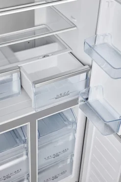 Hisense RQ563N4SI2 Kühl-Gefrierkombination Side-by-Side 454 L: 294 L Kühlteil + 160 L Gefrierteil - LED-Innenbeleuchtung - Total No Frost - Multi Air Flow - Super Cool -Küchen Profi f00352fb873d1d6f007d923d80f2bc8a