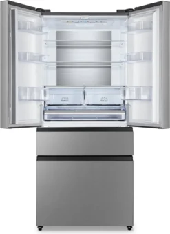 Hisense RF540N4SBI2 Side-by-Side Kühl-Gefrierkombination - Freistehend - Edelstahl-Look - 480 Liter Gesamtvolumen - LED-Display - LED-Innenbeleuchtung - TotalNoFrost - Multi Air Flow - CrispZone -Küchen Profi f23d5ae84014d1e66cffeca983c9c965