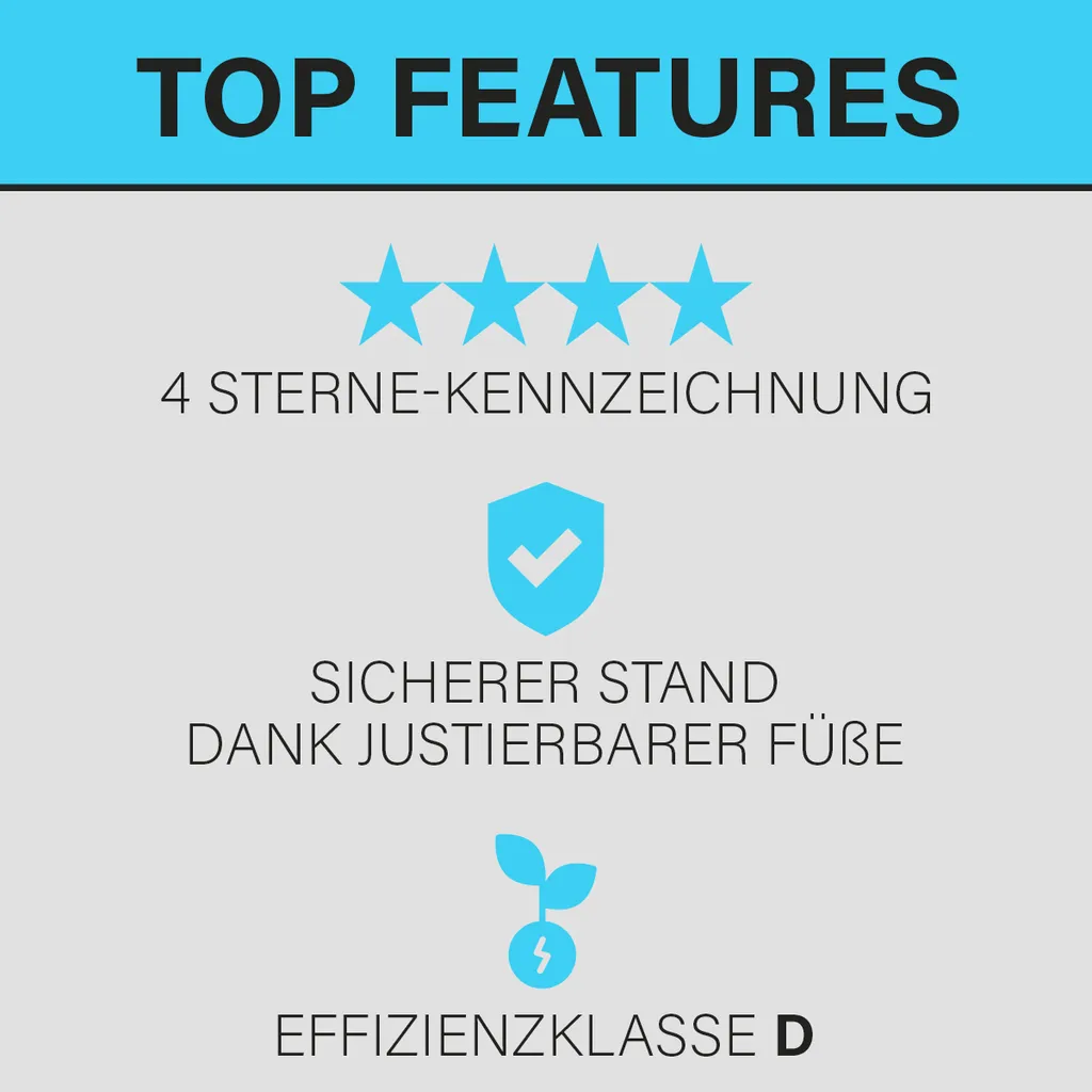Bomann® Kühlschrank Mit Gefrierfach, Getränkekühlschrank Mit 120L Nutzinhalt Und 2 Glasablagen, Türanschlag Wechselbar, Kleiner Kühlschrank Mit Stufenloser Temperaturregelung - KS 2194.1 Inox 7 Bomann® Kühlschrank Mit Gefrierfach, Getränkekühlschrank Mit 120L Nutzinhalt Und 2 Glasablagen, Türanschlag Wechselbar, Kleiner Kühlschrank Mit Stufenloser Temperaturregelung - KS 2194.1 Inox – Bild 5