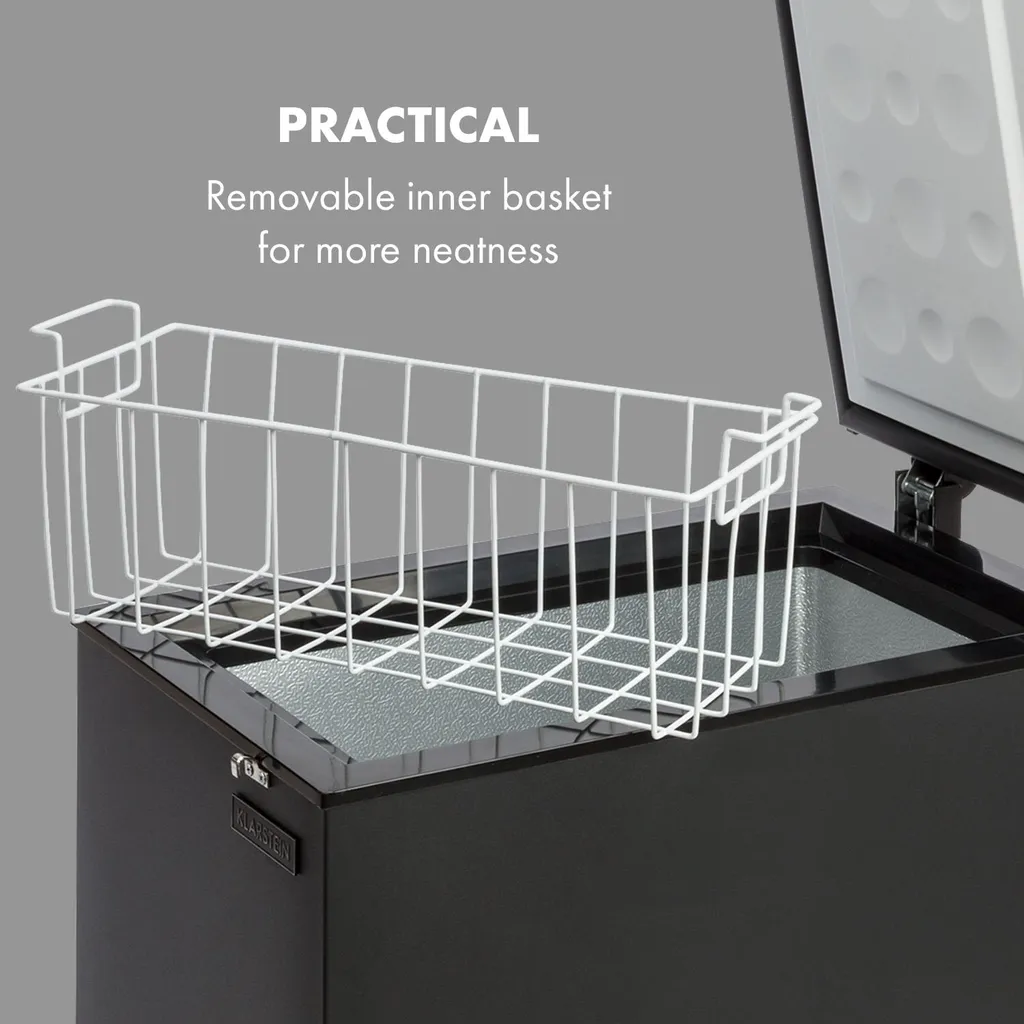 Klarstein Gefrierschrank Gefriertruhe - Tiefkühltruhe Gefrierbox - Temperaturregler - Bodenrollen - Freistehend - 50 Liter - Mattschwarz Tiefkühlschrank Freistehend Gefriertruhe Gefrierschrank Groß Kühltruhe Gefriergeräte 7 Klarstein Gefrierschrank Gefriertruhe - Tiefkühltruhe Gefrierbox - Temperaturregler - Bodenrollen - Freistehend - 50 Liter - Mattschwarz Tiefkühlschrank Freistehend Gefriertruhe Gefrierschrank Groß Kühltruhe Gefriergeräte – Bild 5