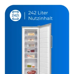 Exquisit Gefrierschrank GS280-H-040E Inoxlook | Standgerät | 242 L Volumen | Inoxlook -Küchen Profi f322896621df2448e0ed927c059bb433