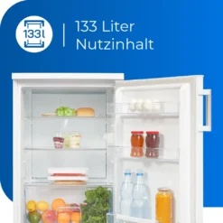 Exquisit Kühlschrank KS16-V-H-010D Weiss | Standgerät | 133 L Volumen | Weiß -Küchen Profi f322912412fac9a1f334ba65ec25603a