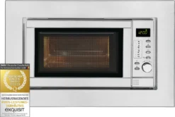 Exquisit Einbaumikrowelle EMW 19-7 G | 700 Watt | Grill | Edelstahl