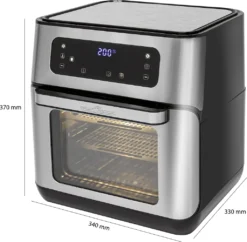 ProfiCook PC-FR 1200 H Heißluft-Fritteuse, 9 Automatikprogramme Inkl. Variabler Zeit Und Temperatureinstellung, Kapazität: Ca. 11 Liter, 4 Einschubhöhen Für Optimale Backergebisse, Edelstahl-schwarz -Küchen Profi f4180897befb2278b297351eb4a02f25