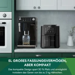 CHEFREE AFW01 Heißluftfritteuse, Mit Visuelles Fensterdesign, Kompaktfriteusen Mit 5L Fassungsvermögen Und 6 Voreingestellte Progra -Küchen Profi f4ef5b3bfbe7b44fe7dbf54b90d6a1e9