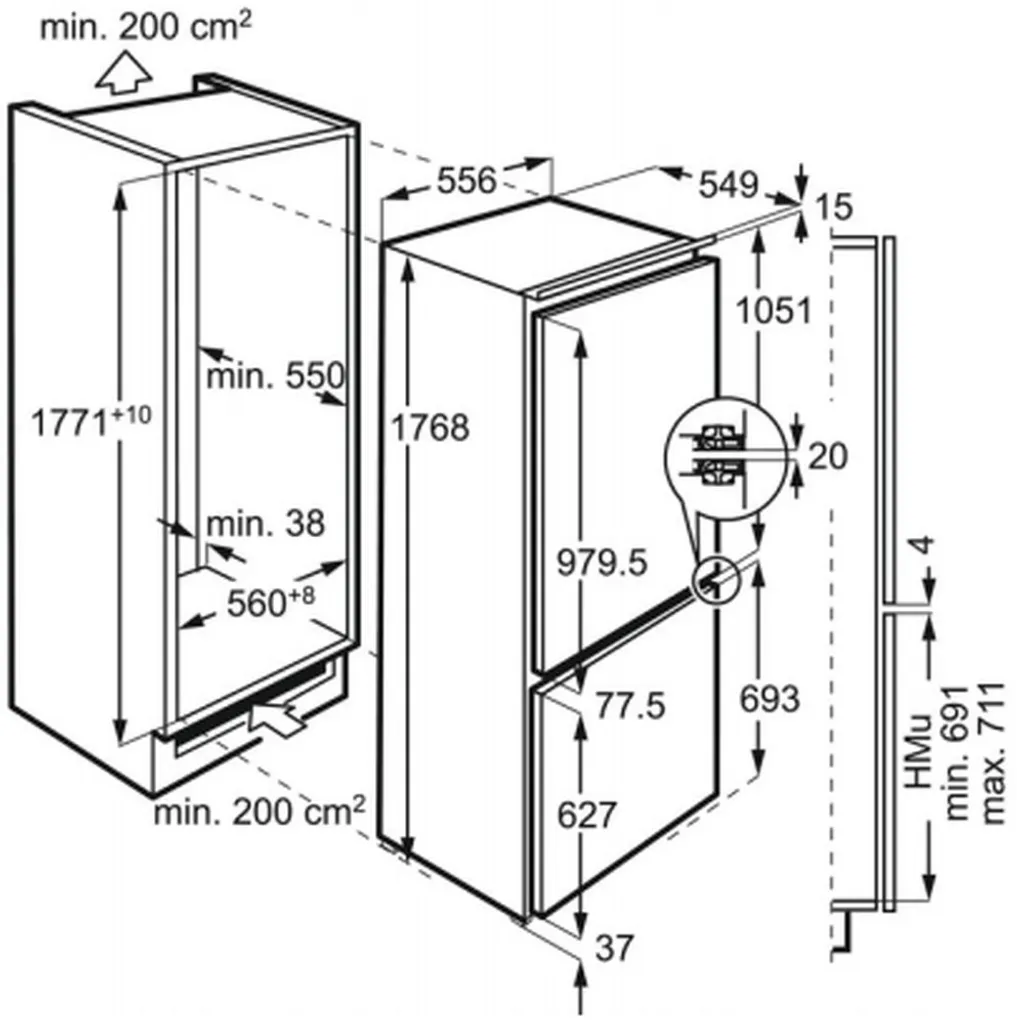 Bosch AEG - S18E5T - Einbau-Kühl-Gefrierkombination - NoFrost - Festtür-Technik 4 Bosch AEG - S18E5T - Einbau-Kühl-Gefrierkombination - NoFrost - Festtür-Technik – Bild 2