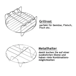 Monzana Heißluftfritteuse Zubehör 8tlg. Fritteuse Set Inkl. Brotbackkorb 3,6L Pizzapfanne Silikonpfanne Grillrost Spieße -Küchen Profi fc4e73925eb5996ee4a21c74a257beb8