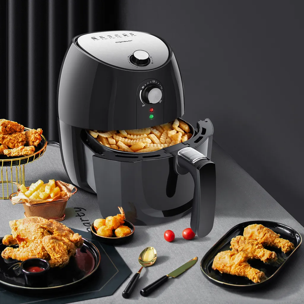 Aigostar Heißluftfritteuse 4,2L, 1500W Heisluftfritöse Ohne Öl Perfekt Für Kleine Haushalte, 30-Time, Air Fryers, Abnehmbarer Frittierkorb, Automatischer Ausschaltfunktion, Schwarz 9 Aigostar Heißluftfritteuse 4,2L, 1500W Heisluftfritöse Ohne Öl Perfekt Für Kleine Haushalte, 30-Time, Air Fryers, Abnehmbarer Frittierkorb, Automatischer Ausschaltfunktion, Schwarz – Bild 7