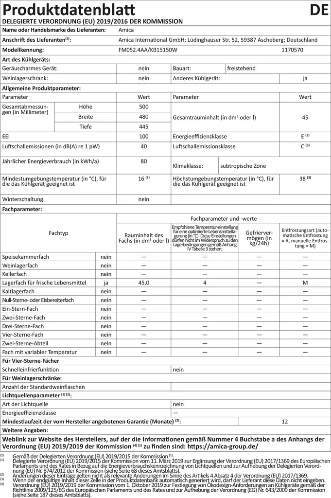 Amica Kühlbox Mit Kaltlagerfach, 48cm, KB15150 W, Weiss 4 Amica Kühlbox Mit Kaltlagerfach, 48cm, KB15150 W, Weiss – Bild 2