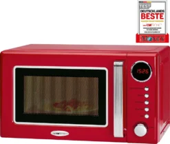 Clatronic MWG 790 2in1 Mikrowelle Retro-Design, 700 W Mikrowellenleistung, 1000 W Grillleistung, 20 L Garraum, Timerfunktion, Kindersicherung -Küchen Profi fe8828a666f7ca1e930da0aab63587a9