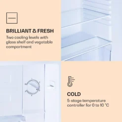 Klarstein CoolArt 79L Kühl-Gefrier-Kombination , Gefrierfach 9l , Designtür, 5-stufiger Temperaturregler Für 0 Bis 10 °C 12 Klarstein CoolArt 79L Kühl-Gefrier-Kombination , Gefrierfach 9l , Designtür, 5-stufiger Temperaturregler Für 0 Bis 10 °C -Küchen Profi ff117638ee46bad536250ce9e34c6a2b