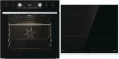 Gorenje Black Set 4 INDUCTION Einbauherd - Set Mit Induktions-Kochfeld Mit Edelstahlrahmen - 77L XXL Volumen - GentleClose - AirFry - PizzaMode - ChildLock - PerfectGrill - Teleskopauszüge - Schwarz -Küchen Profi ff2936d6be217bfe1e8bb3f2e19ac3f5